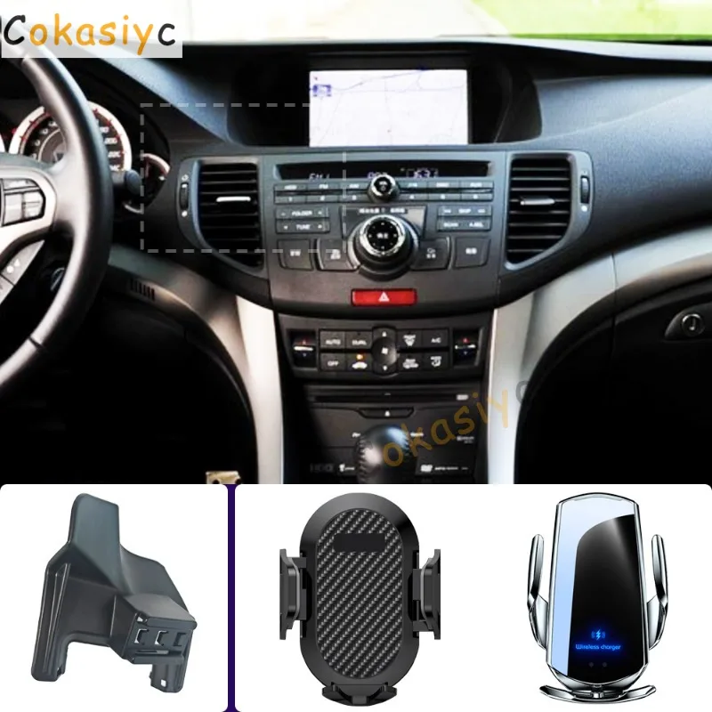 Car Phone Holder For Honda Spirior 2009 2010 2011-2013 Mobile Phone Mounts Car Wireless Charging Special Fixed Base Accessories