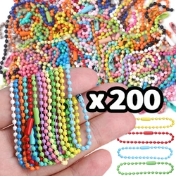 Color Ball Bead Chains Diy Key Chain Fits Key Chain/Dolls/Label Hand Tag Connector for DIY Bracelet Jewelry Making Accessorise
