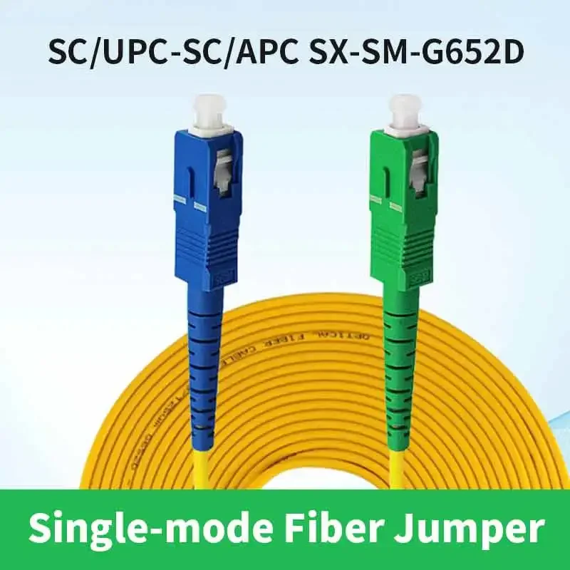 Fiber Optic Patch Cable SC/UPC-SC/APC-SM-3.0mm Fiber Optic Jumper Optical Patch Cord Singlemode Simplex Single Core Fiber Jumper