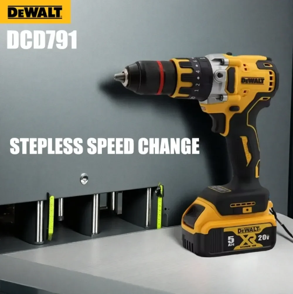 Batería recargable Dewalt de 20V, herramienta eléctrica de taladro inalámbrico portátil multifuncional recargable Dewalt DCD791