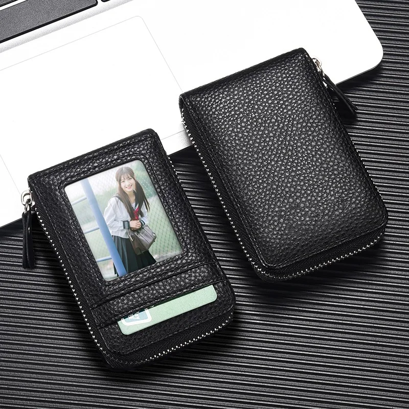 Kurze Kartenhülle für Bankkarten und Visitenkarten, Koreanische Edition, Tragbare Handtasche mit Reißverschluss und Clip, Vertikaler Kartenhalter – Detail 13