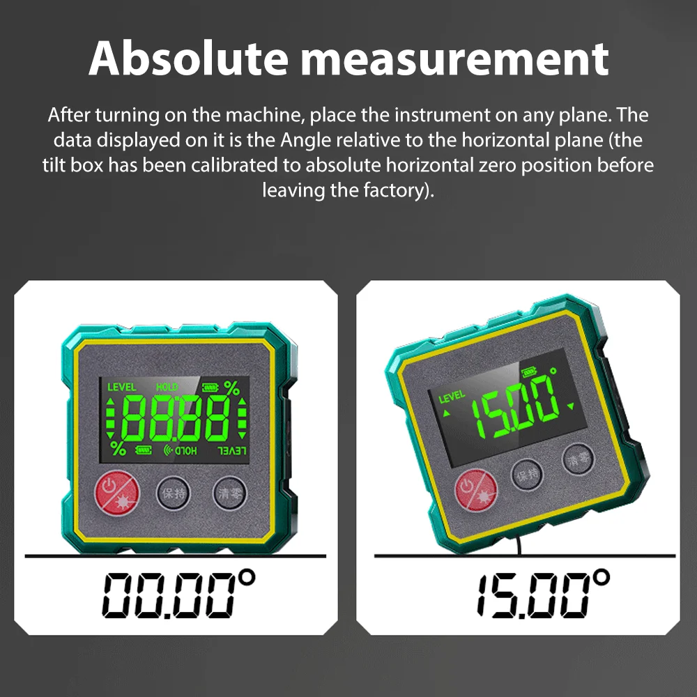 New Laser Digital Protractor Laser Level Ruler USB Chargable Inclinometer Magnetic Base Goniometer Magnet Angle Finder