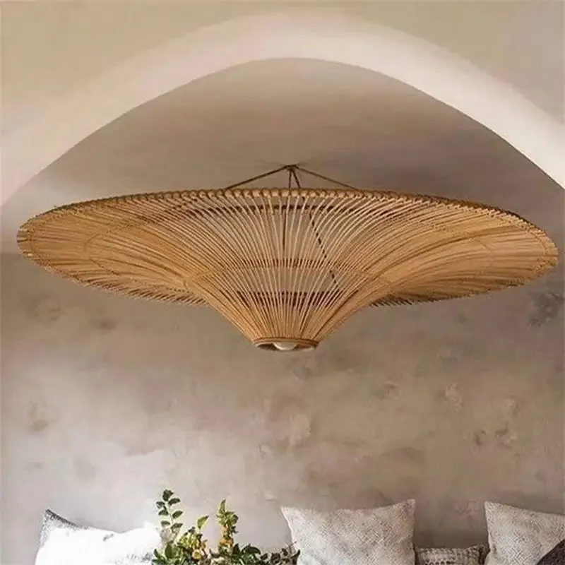 Japanese-style wabi-sabi wind retro rattan art ceiling lamp living room bedroom restaurant B & B South East Asia