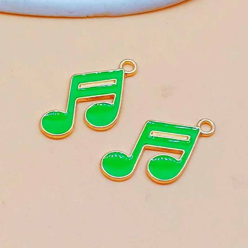 18Pcs Mixed Style Dripping Enamel Alloy Musical Note Pendant DIY Necklace Bracelet Keychain Charms Making Accessories Wholesale