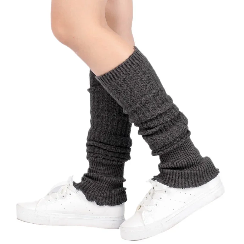 Womens Leg Warmers Gothic Y2k Accessory Winter Ankle Warm Thermal Ladies Wool Black White Knitted Boot Socks Female Gaiter Wool