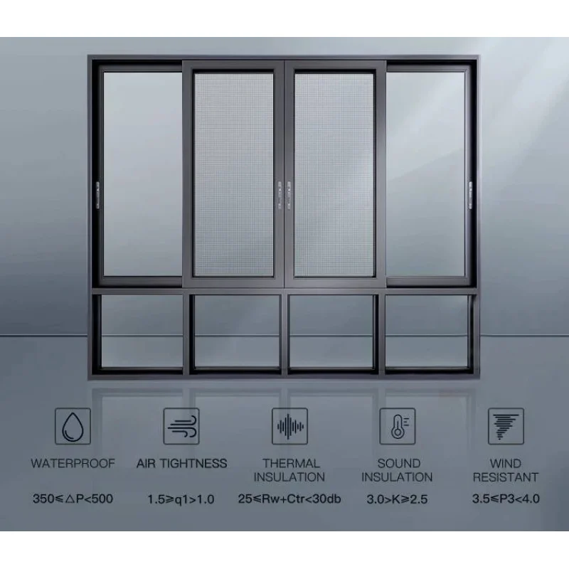 Doors Aluminum Profile Customizable Shape And Glass Double Glazed Casement Windows