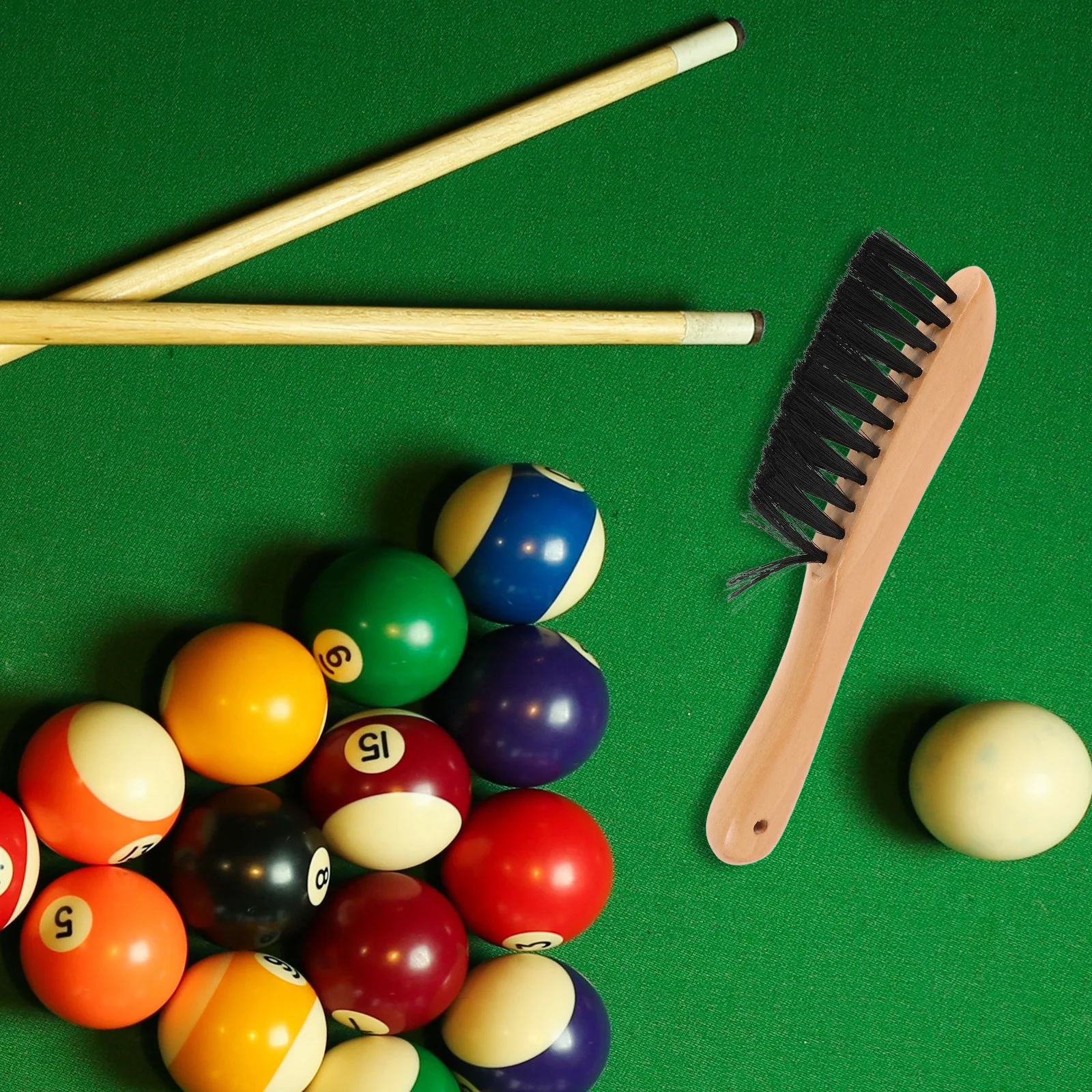 

Billiard Table Cleaning Brush Wooden Handle PVC Bristles Pool Table Maintenance Rail Corner Cleaner Essential Tool