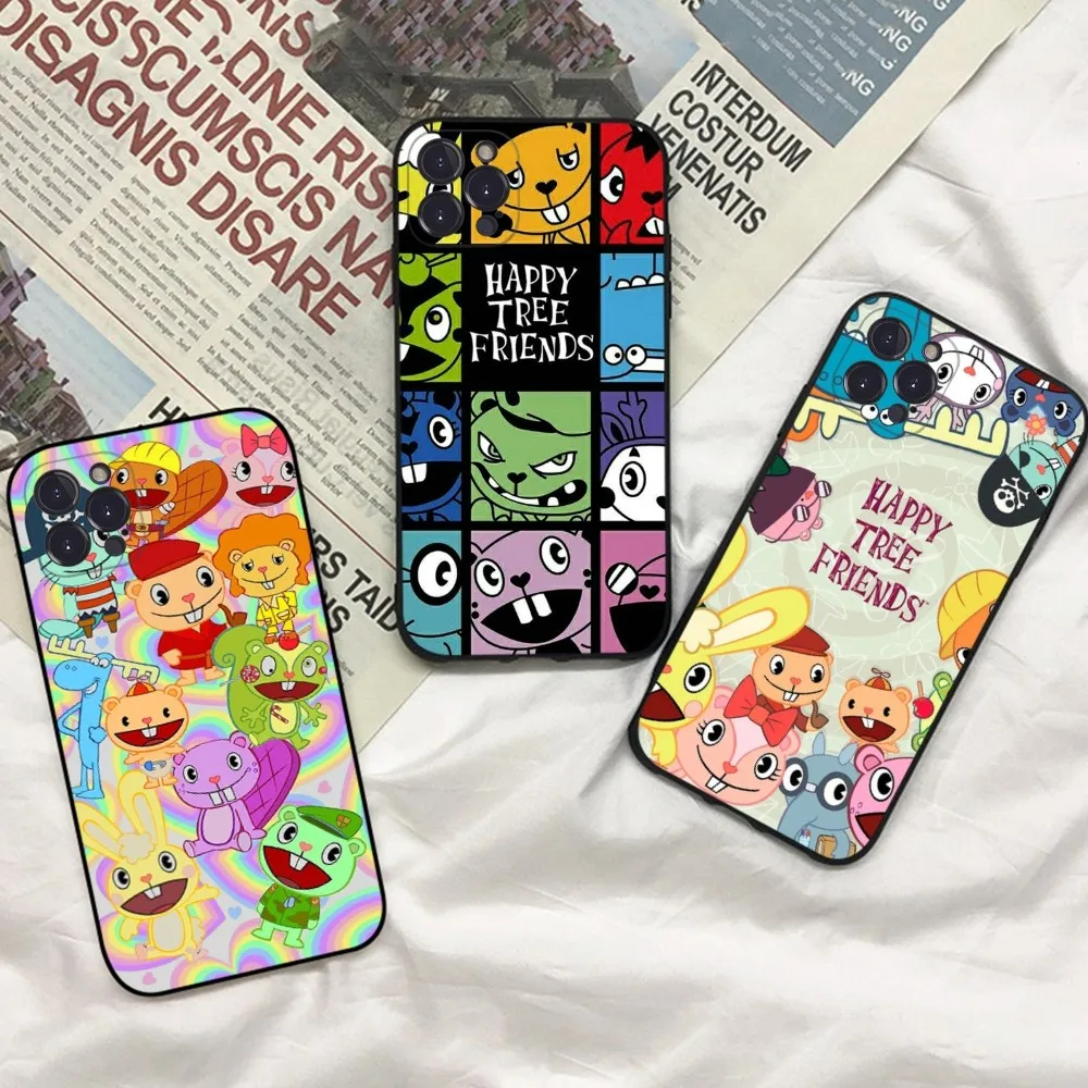 H-Happy T-Tree Friends Phone Case For iPhone 15 14 11 12 13 Mini Pro XS Max Cover 6 7 8 Plus X XR SE 2020 Funda Shell