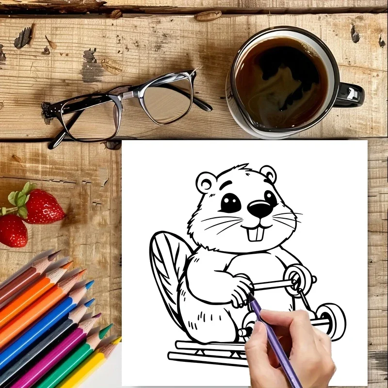 كتاب تلوين اجتماع رياضي الحيوان للبالغين |   كتاب تلوين مكون من 28 صفحة، مستلزمات الرسم لعيد الميلاد وعيد الشكر