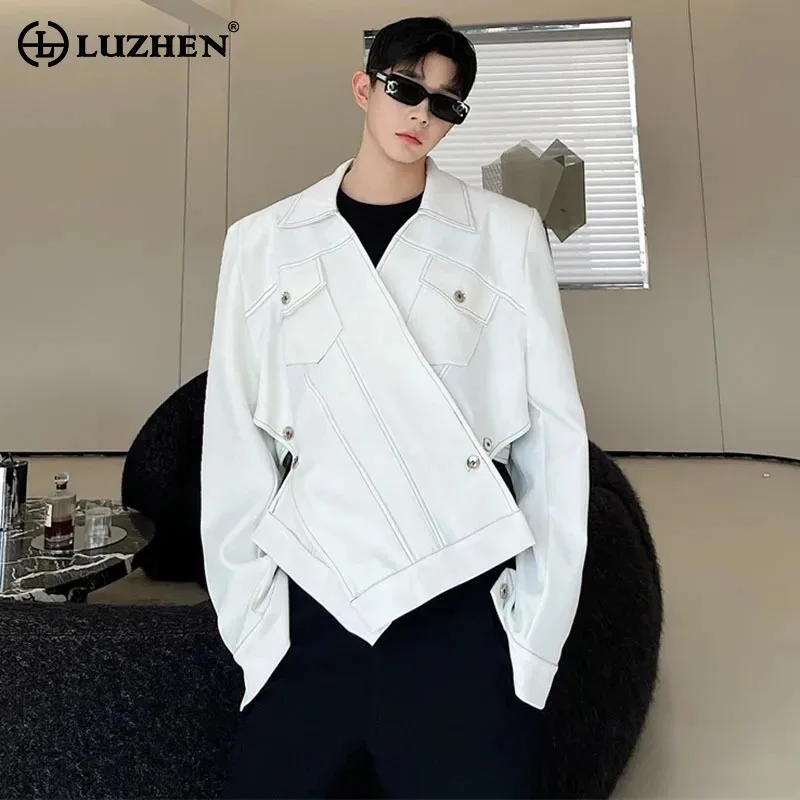 

LUZHEN Handsome Original Design Men High Street Casual Jackets Asymmetric Stylish Male Trendy Outerwear 2024 New Clothes LZ3265