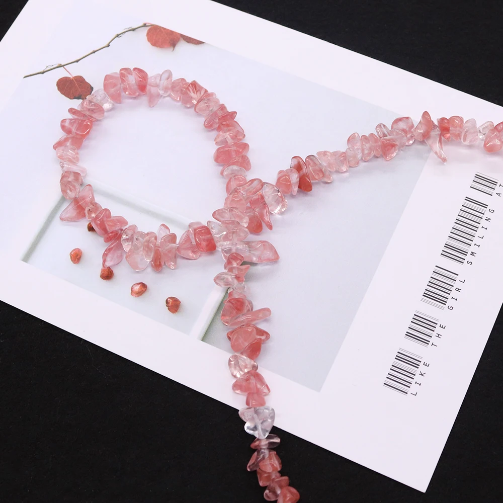 

5-12mm Irregular Natural WatermelonRed Chipped Stone Straight Hole Loose Beads 1 Strand For Handmade Creative Necklace Bracelet