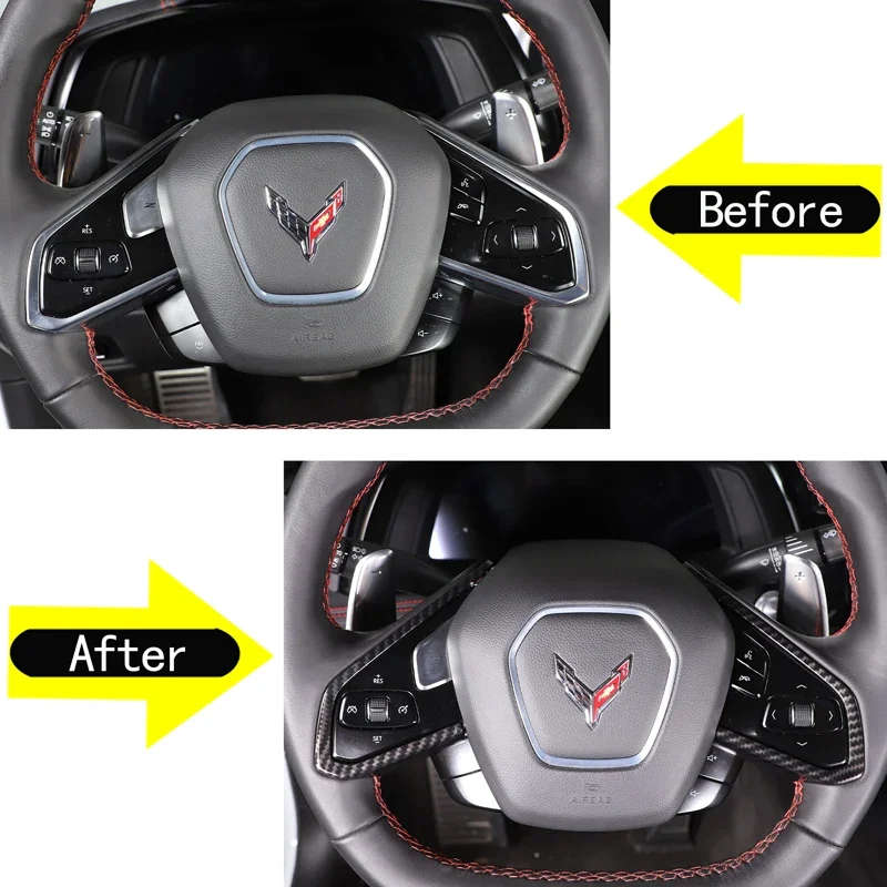 ABS Car Steering Wheel Button Panel Frame Trim Cover For 2020-2023 Corvette C8 Auto Interior Accessories