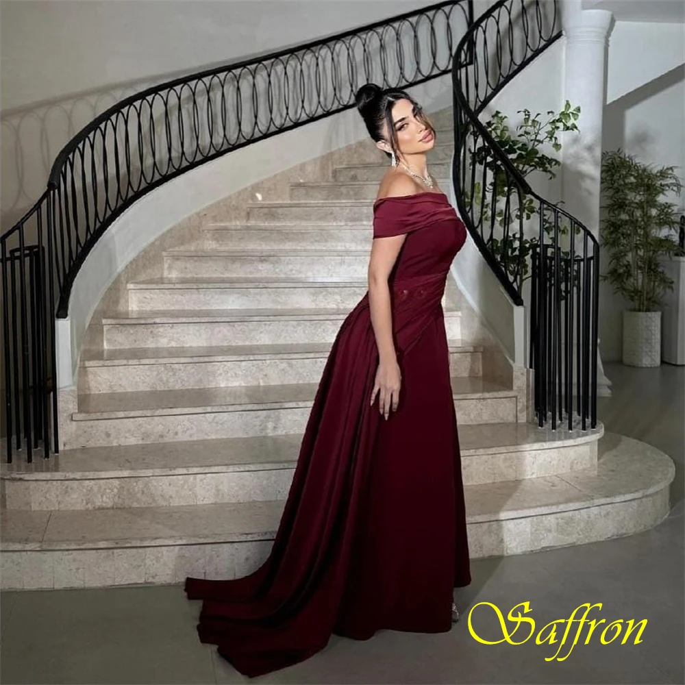 

Customized Exquisite Satin A-Line Evening Dress Graceful Boat Neck Prom Dresses Fashion Panel Train Special Occasion Gowns