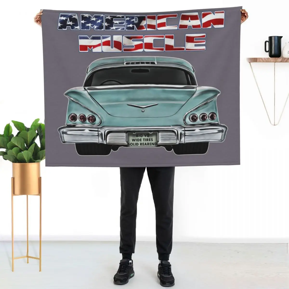 1958 Hotrod Muscle Car Oldtimer Youngtimer 58 Throw Blanket Weighted Hairy Stuffeds blankets and throws Sofa Tourist Blankets