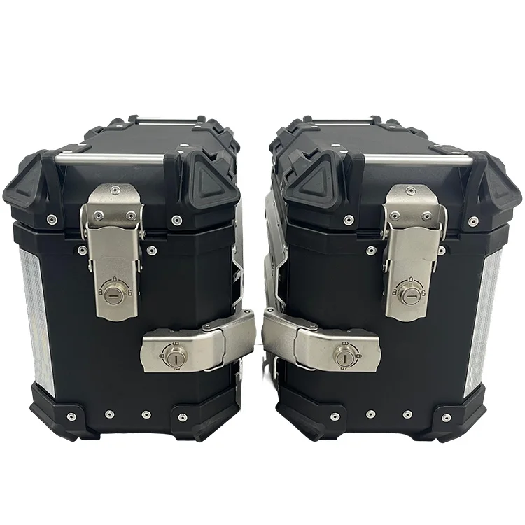 

Factory Customized 25L+25L OEM Aluminum Alloy Rear Trunk Luggage Side Boxes Hot Sale Motorcycles Tail Chinese Scooter Trunk