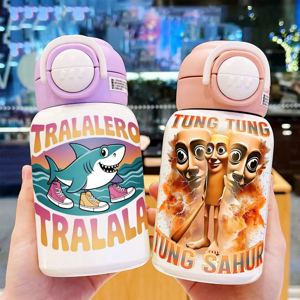 

Kawaii итальянский мозговой мультяшный термос, большая емкость, двойная соломинка для питья, чашка с крышкой для чашек, школьные портативные чашки для воды