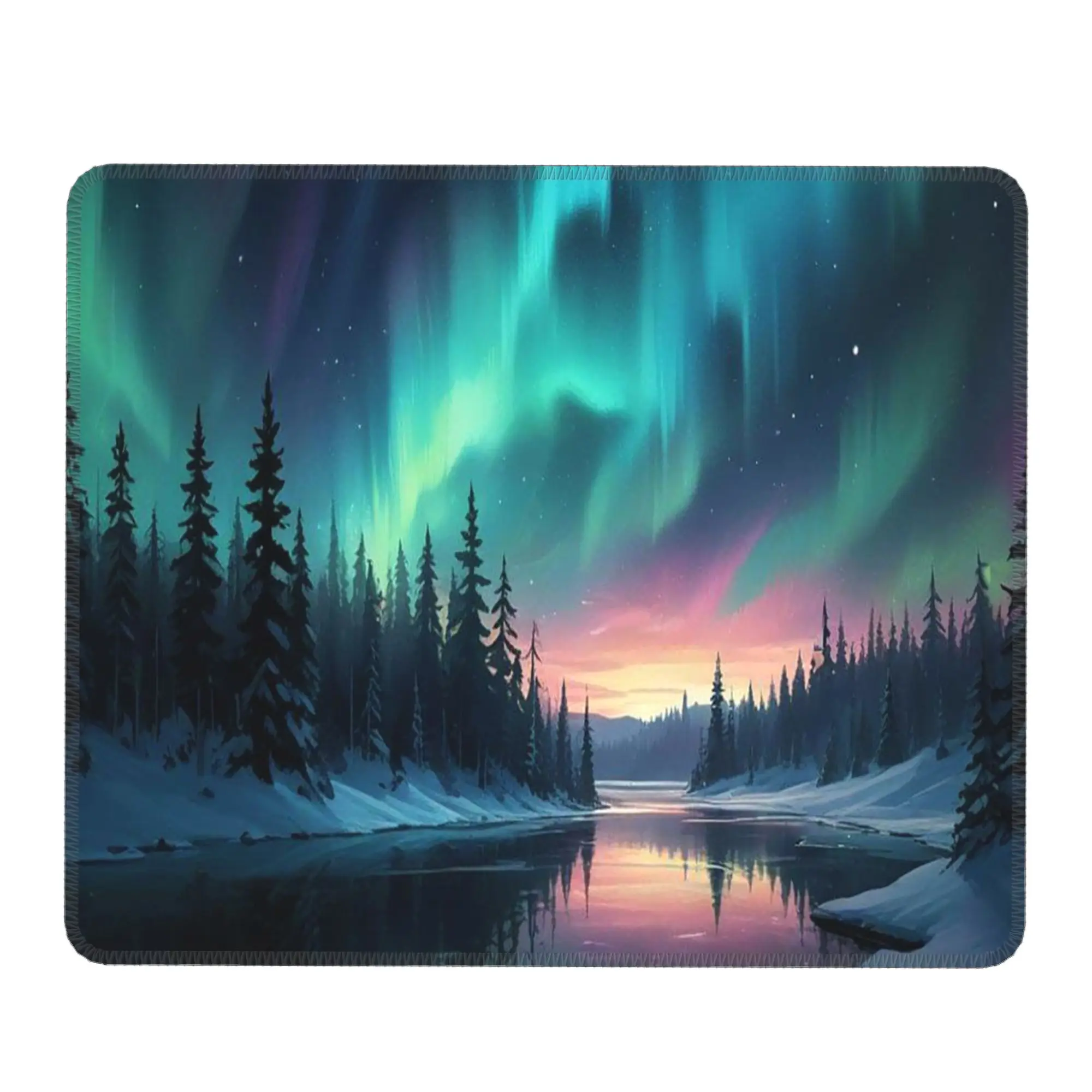 Arctic Starry Night And Pine Mouse Pad Computer Keyboard Mouse Mat Gamer PC Laptop Desk Mat Office Accessories Table Mats