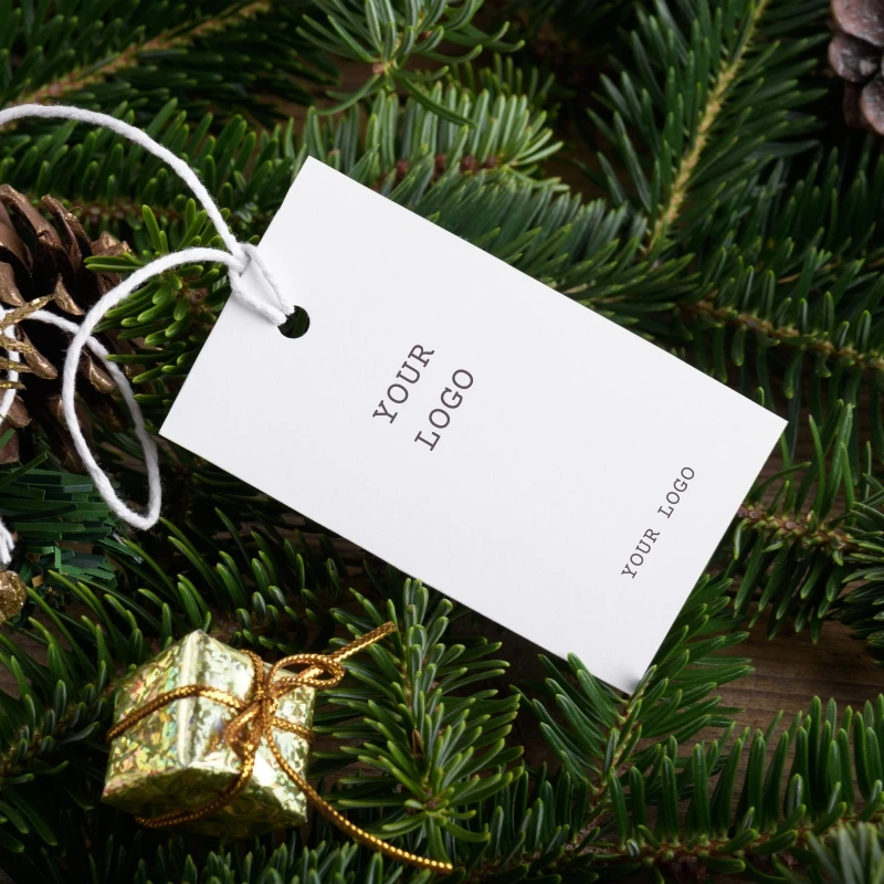 

Customizable Blank Hanging Tags 100Pcs - Personalized Text/Logo, Pre-punched, Gift & Office Supplies (No String Included)