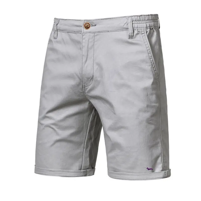 Bermudas de verano para hombre, pantalones cortos informales de algodón sólido, bordado Harmont, cintura media, Blaine