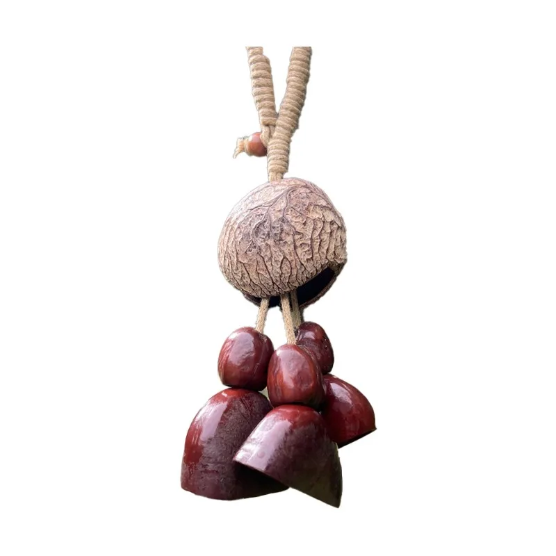 

Natural Fruit Shell Hand Rattle Gourd Bag Pendant Hanging Bell DIY Hand Material Bag Activity Salon Birthday Gift