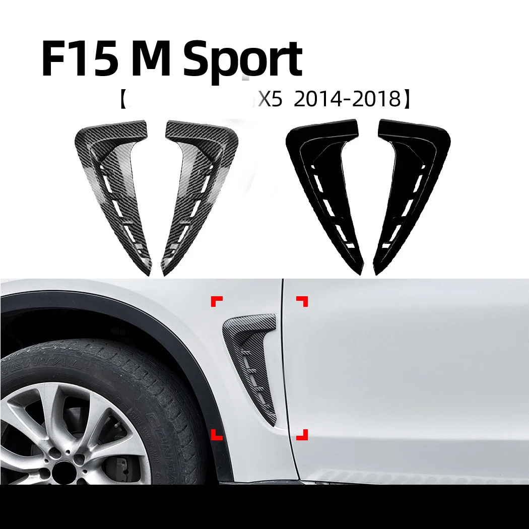 For BMW X5 F15 M Sport Car Bumper Spoiler Shark Gills Side Flow Fender Vent Stickers Cover Body Kits Air Vent Trim 2014-2018