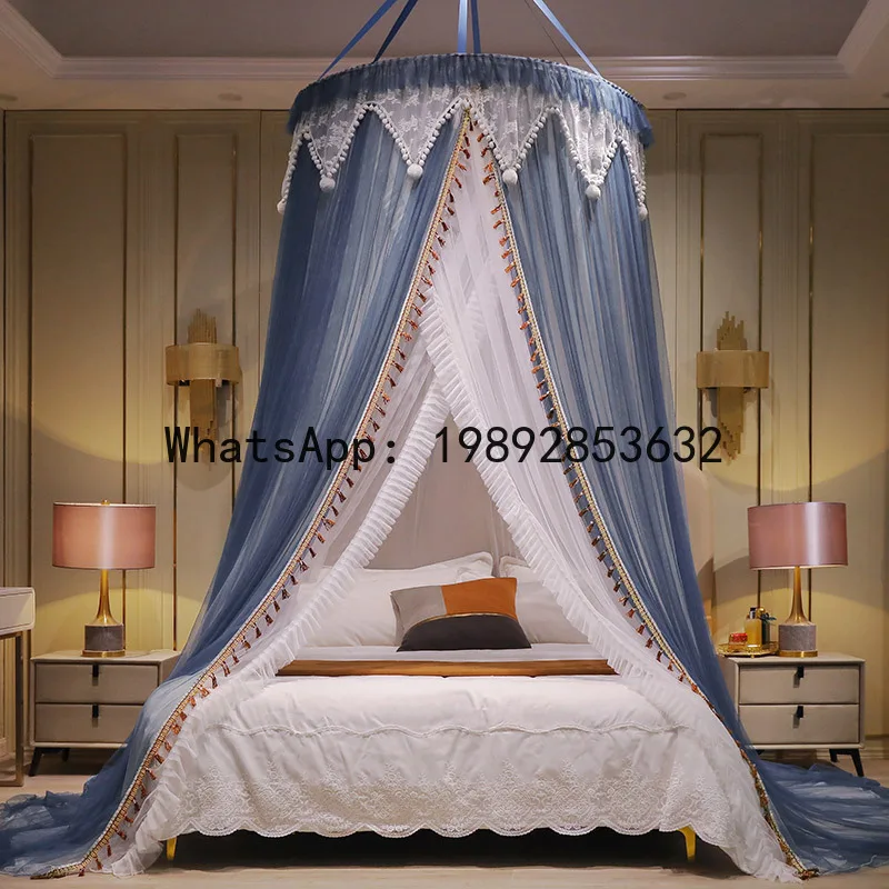 Hys dome mosquito net single door double layer gauze princess bed curtain for home floor-standing ceiling curtain