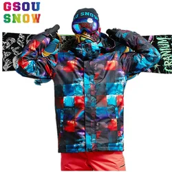 GSOU SNOW Winter Outdoor Men's Ski Jackets windproof Skiing Suits Waterproof Snowboard Jackets Breathable keep warm Snow Coats