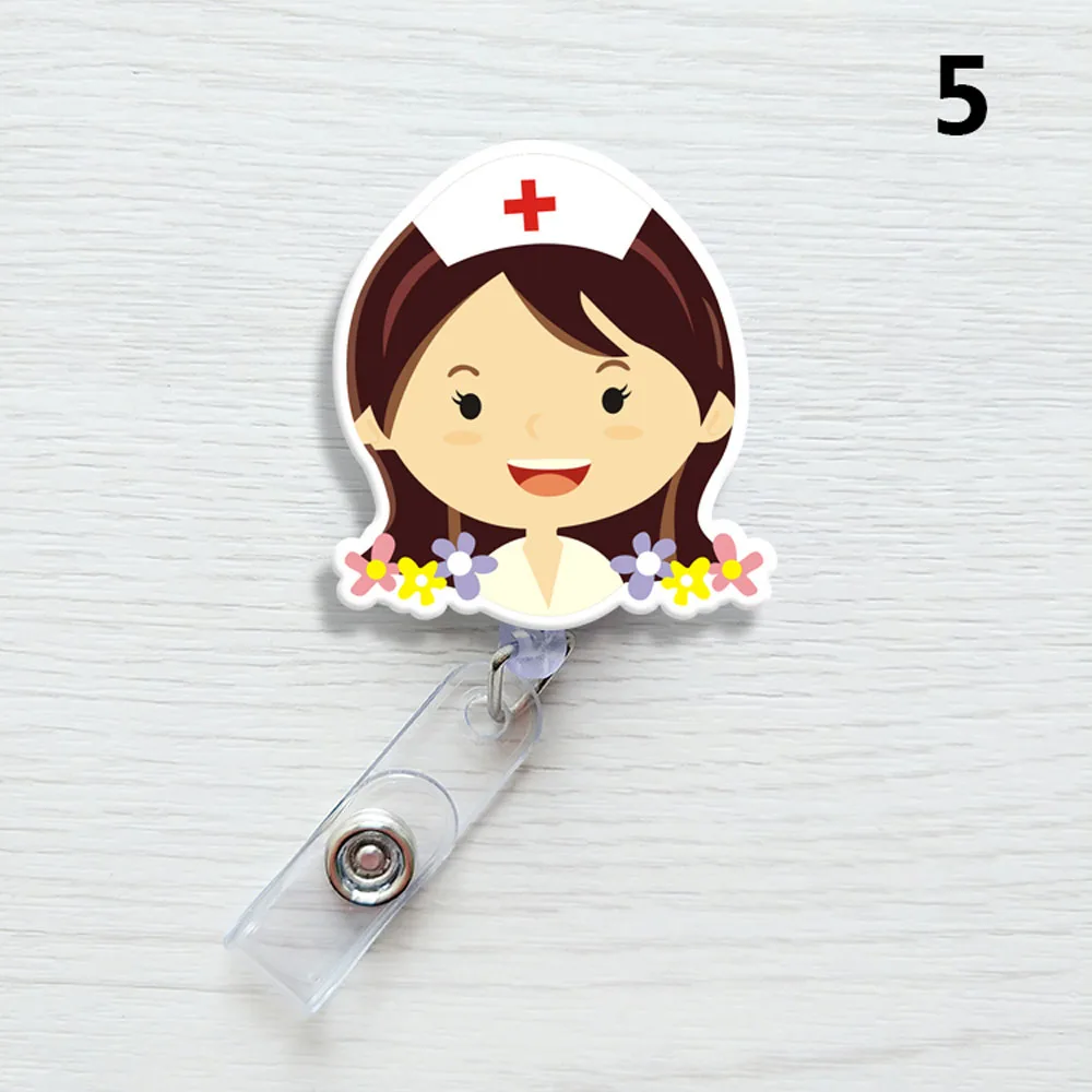 

Nurse Cartoon Doctor Retractable Badge Reel Clips Name Card Holder Office Supplies Badge Holder Clip Card Holder Clip