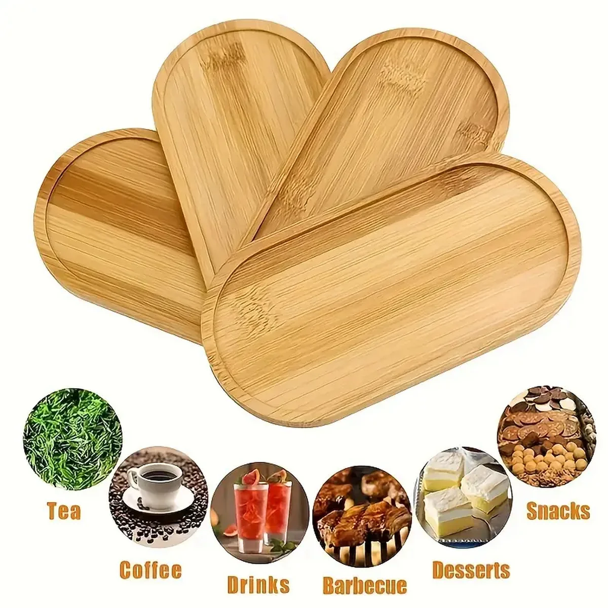 Bandeja de almacenamiento de madera multiusos, bandeja de organización de baño, bandeja para tazas de café, bandeja para tazas de té, 1 ud./2 uds.
