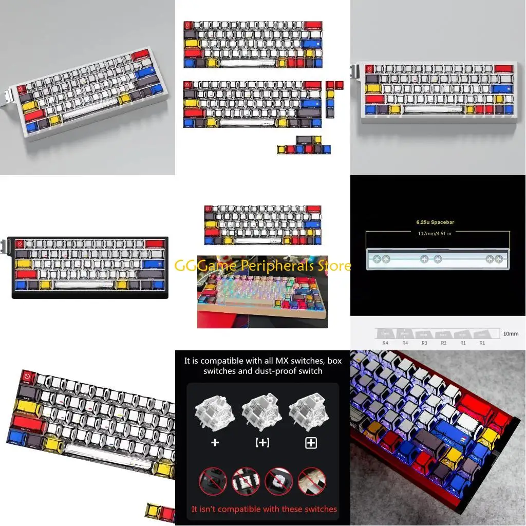 

U55B 64/74Key прозрачные полупрозрады в стиле стиль стиль клавиш оригинальный профиль боковая печать с подсветкой