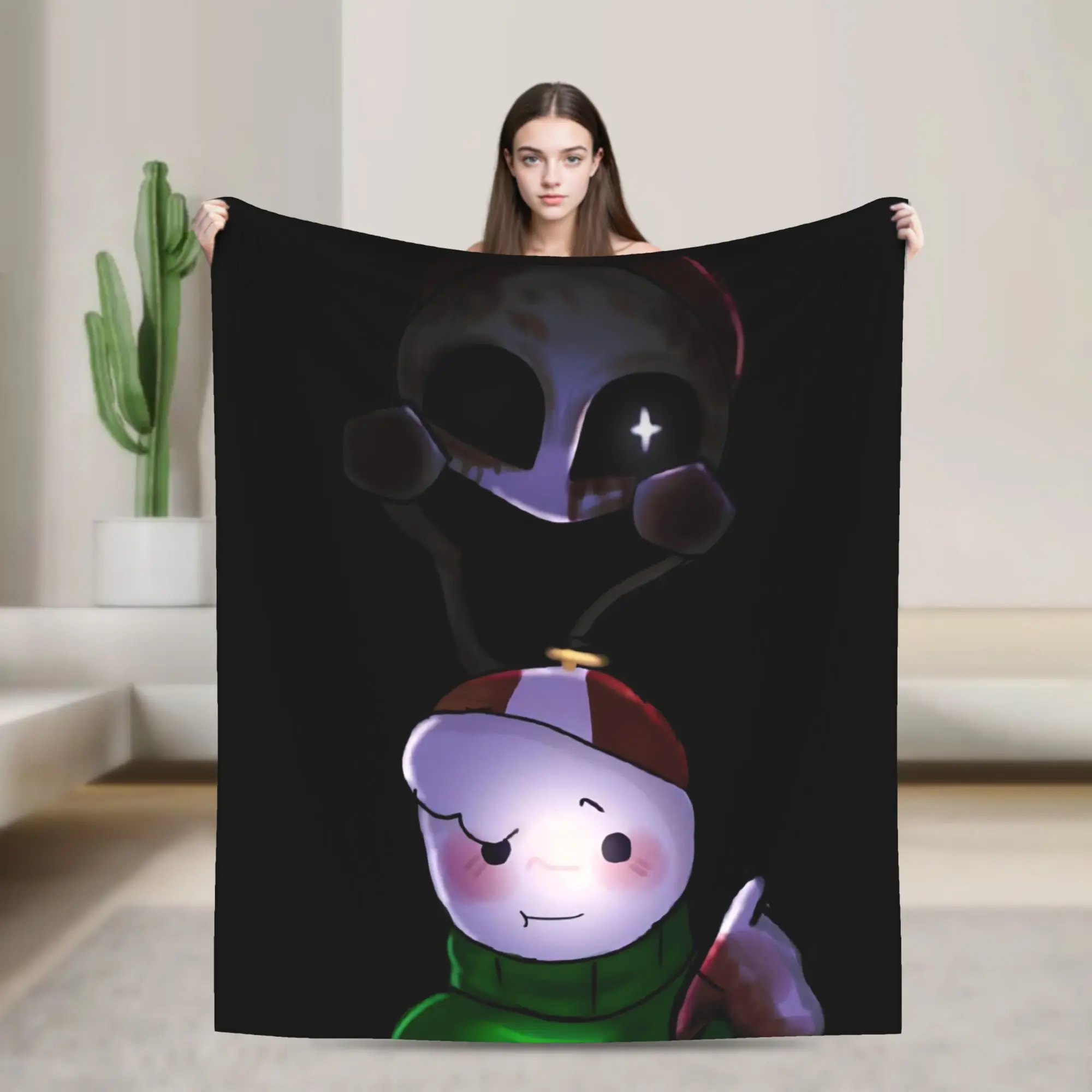 Omenaso Youtuber Gaming Blanket Horror Wool Funny Warm Throw Blanket for Home Restaurant All Season
