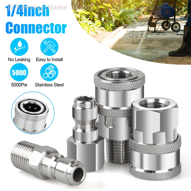 

【M】 муфта для мойки высокого давления 1/4 дюйма, быстроразъемные фитинги из нержавеющей стали, аксессуары «папа-мама» с внутренней внешней резьбой