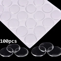 100pcs/sheet 25mm Round Dome 3D Crystal Resin Self Adhesive Patch Dots Label Clear Epoxy Stickers For Bottle Caps Crafting DIY