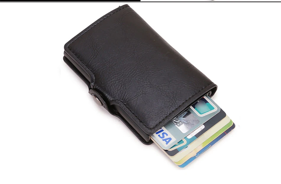 Carbon Faser Brieftasche Für Männer Kreditkarte Halter RFID Blocking Dünne Mini Aluminium Metall Brieftaschen Münzfach Geld Tasche Vallet – Detail 10