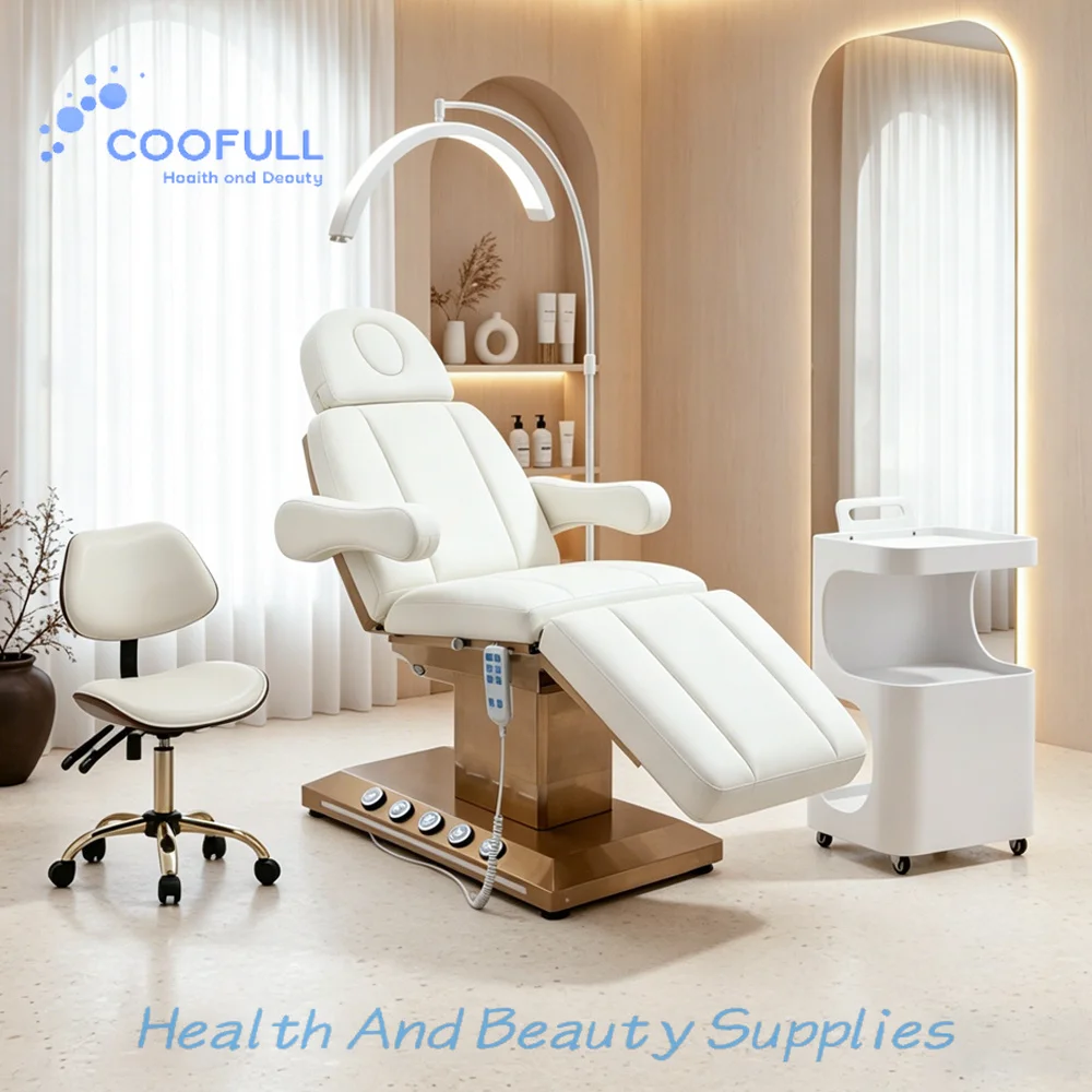 Coofull Lash Bed Modern Luxurious  Motors Adjustable Salon Shop Spa Treatment Electric Massage Table Facial Cosmetic Beauty Bed
