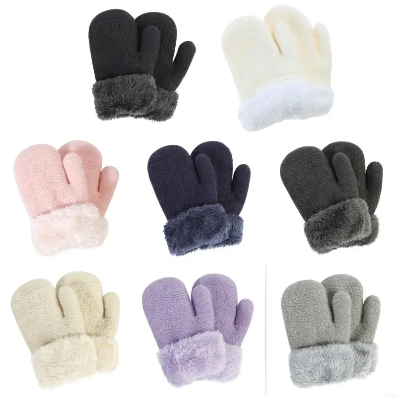 N80C Full Finger ถุงมือ Coral Fleece Mittens ถุงมือฤดูหนาวชายหญิงฤดูใบไม้ร่วงถุงมือ