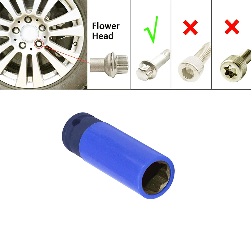 17mm Universal Wheel Lock Nut Removal Socket Wrench for Mercedes Benz Series Car Repair Tools