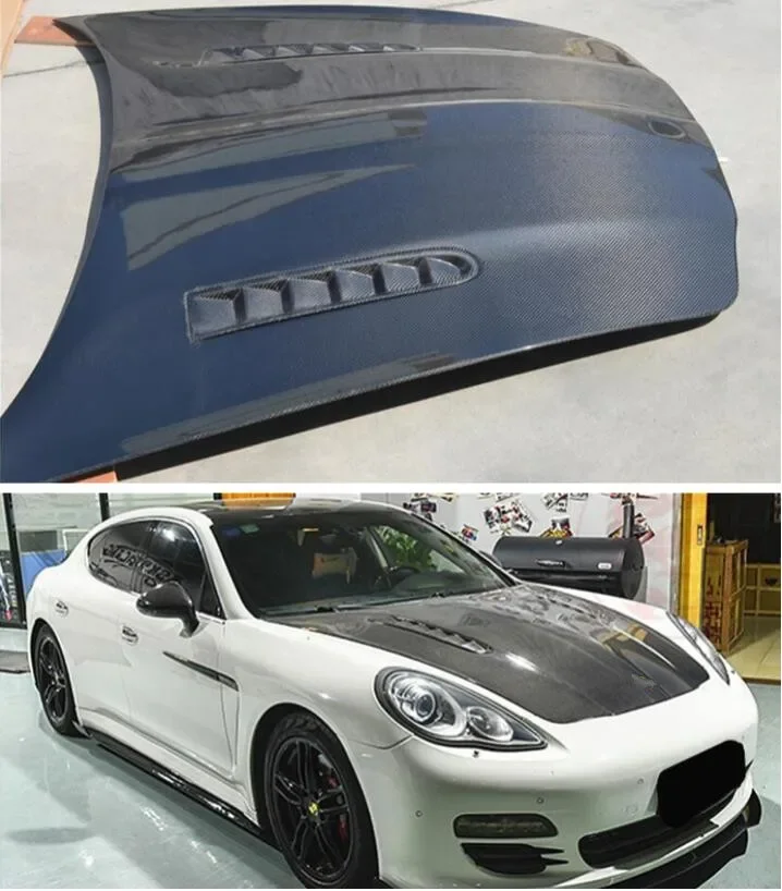 

Carbon Fiber Front Bumper Engine Hood Bonnet Vent Cover For Porsche Panamera 970 2010 2011 2012 2013 2014 2015 2016