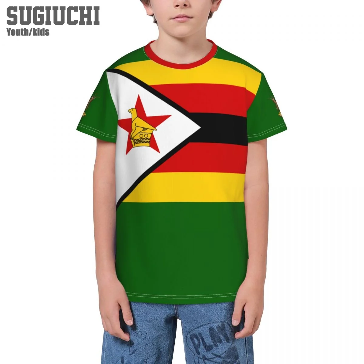 Custom Name Number Zimbabwe Flag Emblem 3D T-shirts For Kids Youth Boy/Girl Tees jersey Soccer Football Fans Gift T shirt