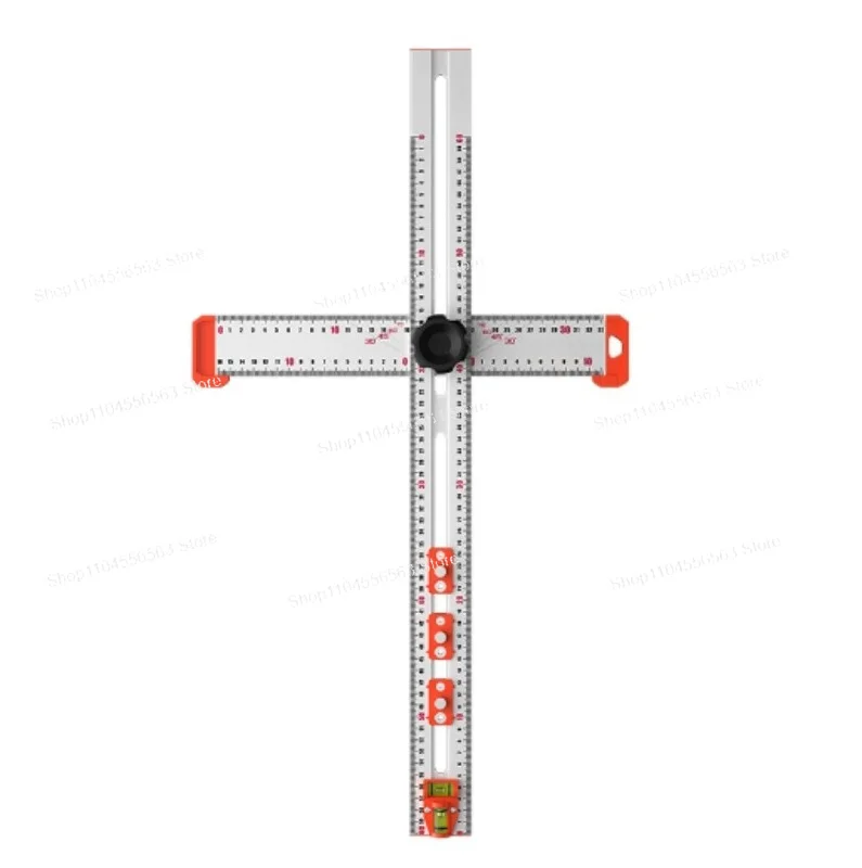 Multifunctional Combination Angle Ruler for Woodworking, 2-in-1 T-Shape Marking Gauge with Punch Positioning Handle