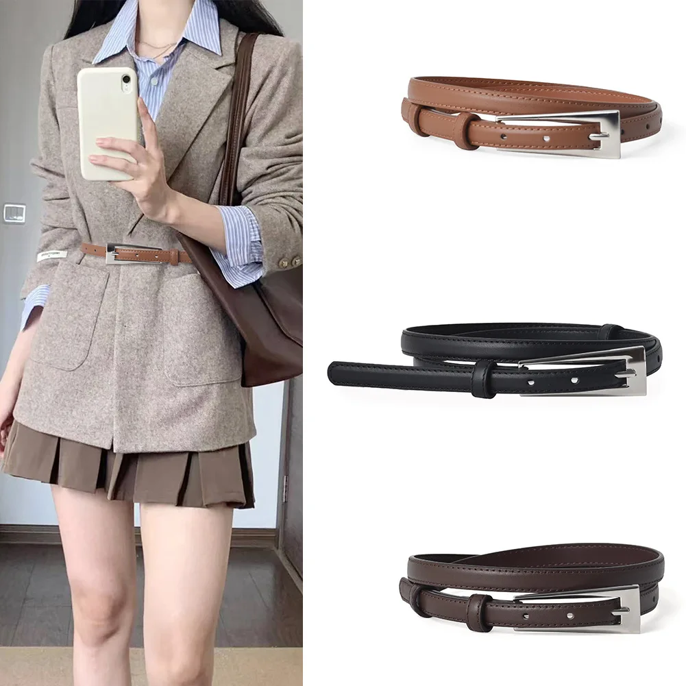 

Женский винтажный тонкий ремень из натуральной кожи, женский ремень, универсальная модель