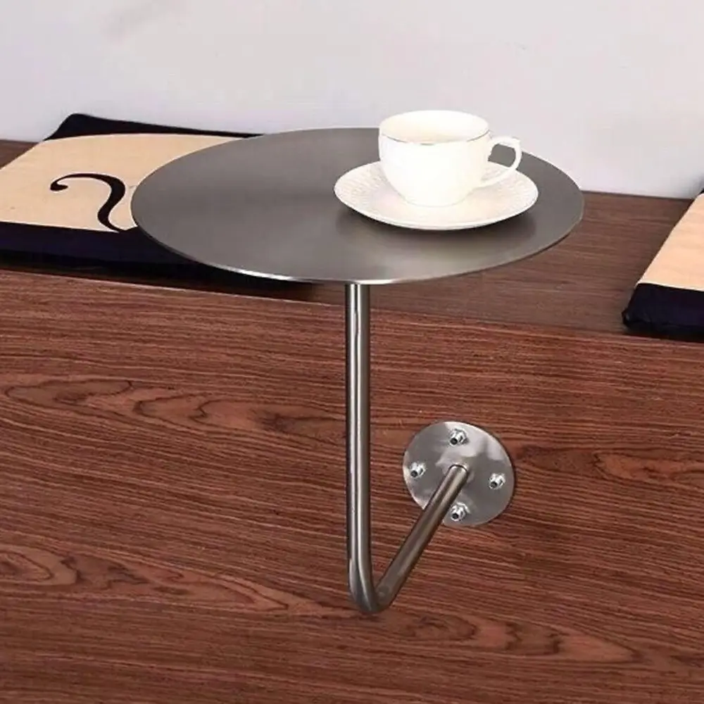 

Compact Stainless Steel Round Wall Table, Ideal for Indoor/Outdoor Use, Space-Saving Design