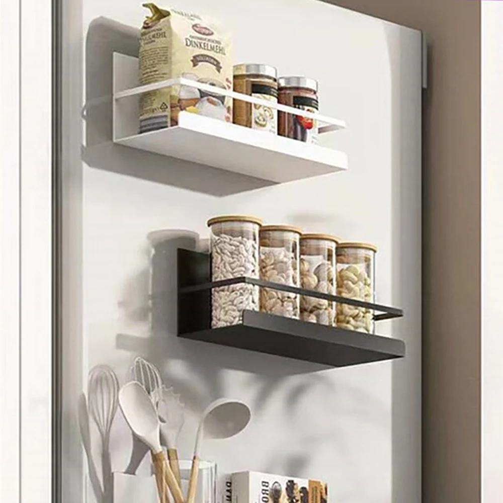 

Magnetic Spice Rack Shelf Refrigerator Organizer Household Fridge Storage Holder Kitchen Space Saving Rack for Jars Condiments