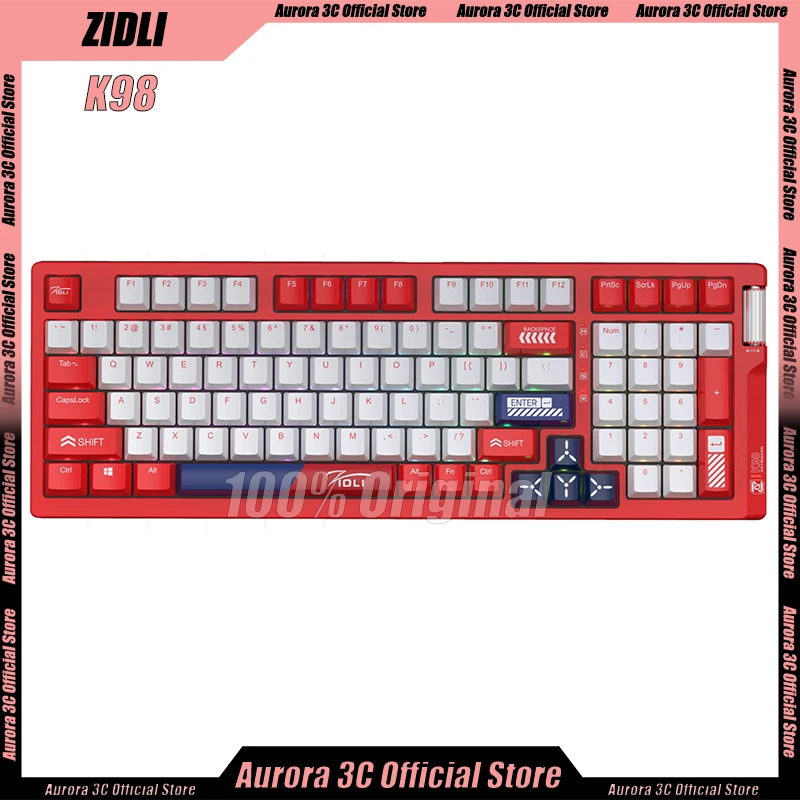 

ZIDLI K98 Mechanical Keyboards Gamer Keyboard Wired keyboards 98Keys Optical Switch RGB Custom Hot-swap Esports Gaming keybords