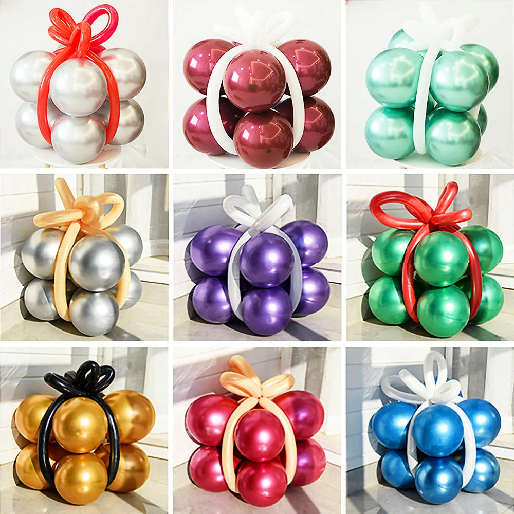 

1set Gift Box Shape Balloons Glossy Metal Chrome Ballons Christmas Wedding Anniversary Birthday Party Decor Baby Shower Supplies