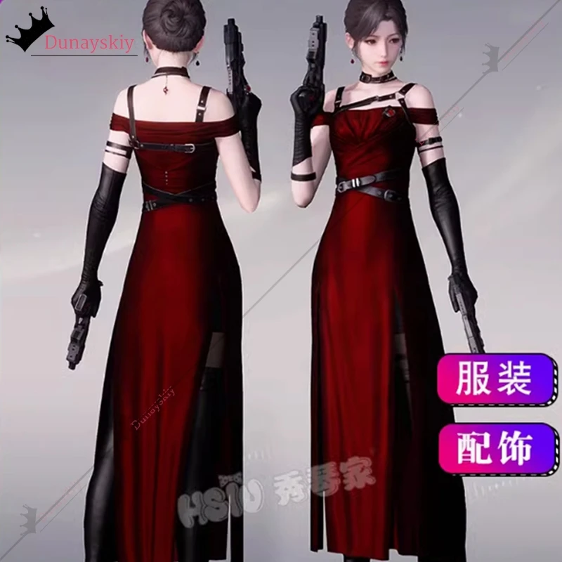 أزياء لعبة الحب والمساحة العميقة التأثيرية أنيمي سيلوس سوباس البطلة لعب الأدوار فستان أحمر للنساء بدلة حفلات الهالوين (S-XL)