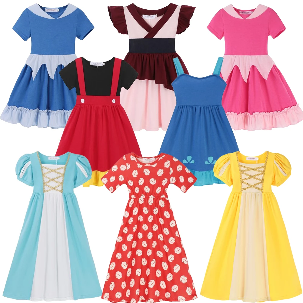 

2 to 10 Years Old Casual Dresses For Girls Knee-Length Skirt Fashionable Princess Style Skirts For Kids Holiday Dress 2024