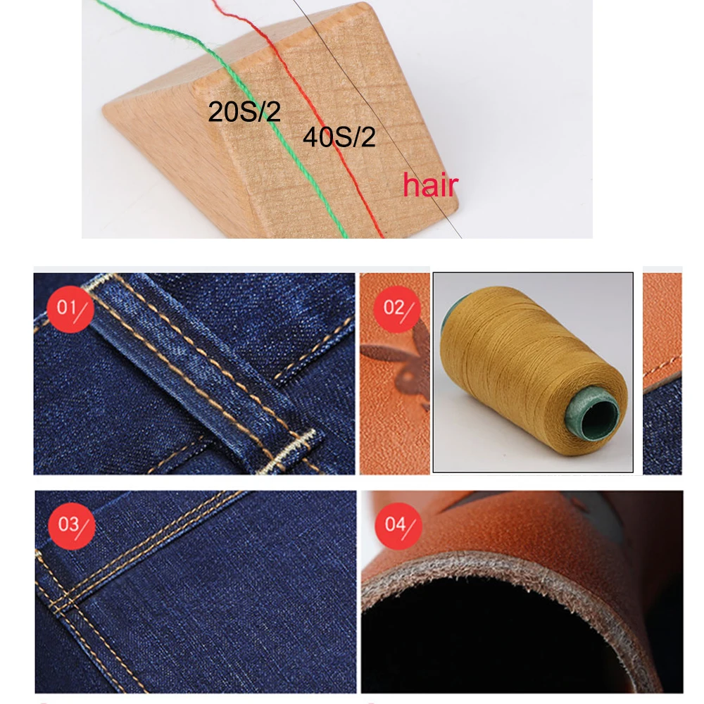1300 Yards 20/3s 3 Strand Jeans Sewing Thread Overlocking Machine Polyester Thick Cords Craft Supplies Embroidery Thread DIY