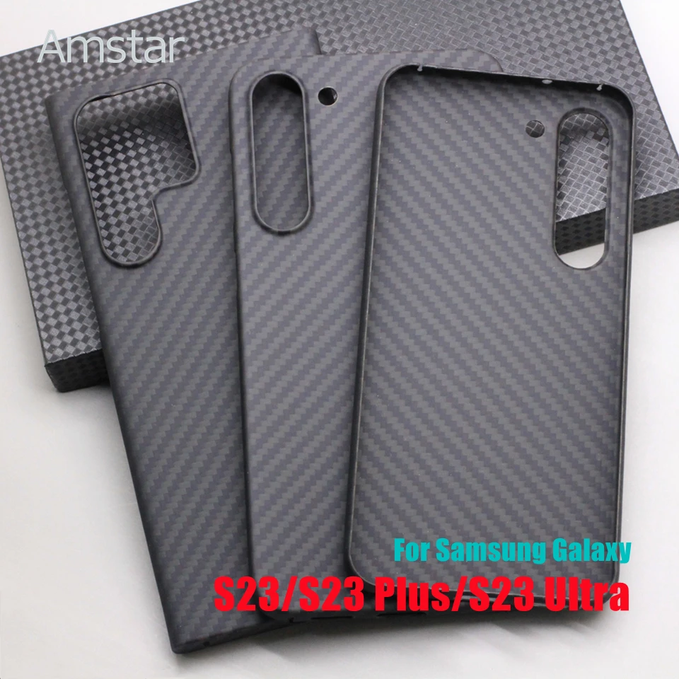 

Amstar Real Carbon Fiber Phone Case for Samsung S23 S22 S21 S20 Plus Ultra Note10 20 Ultra S10e S10 Plus Aramid Fiber Hard Cover