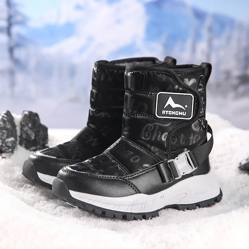 Fashion Children's Snow Boots Winter Outdoor Plush Thick Warm Kids Shoes High Quality Girls Warm Comfortable Non Slip Boots